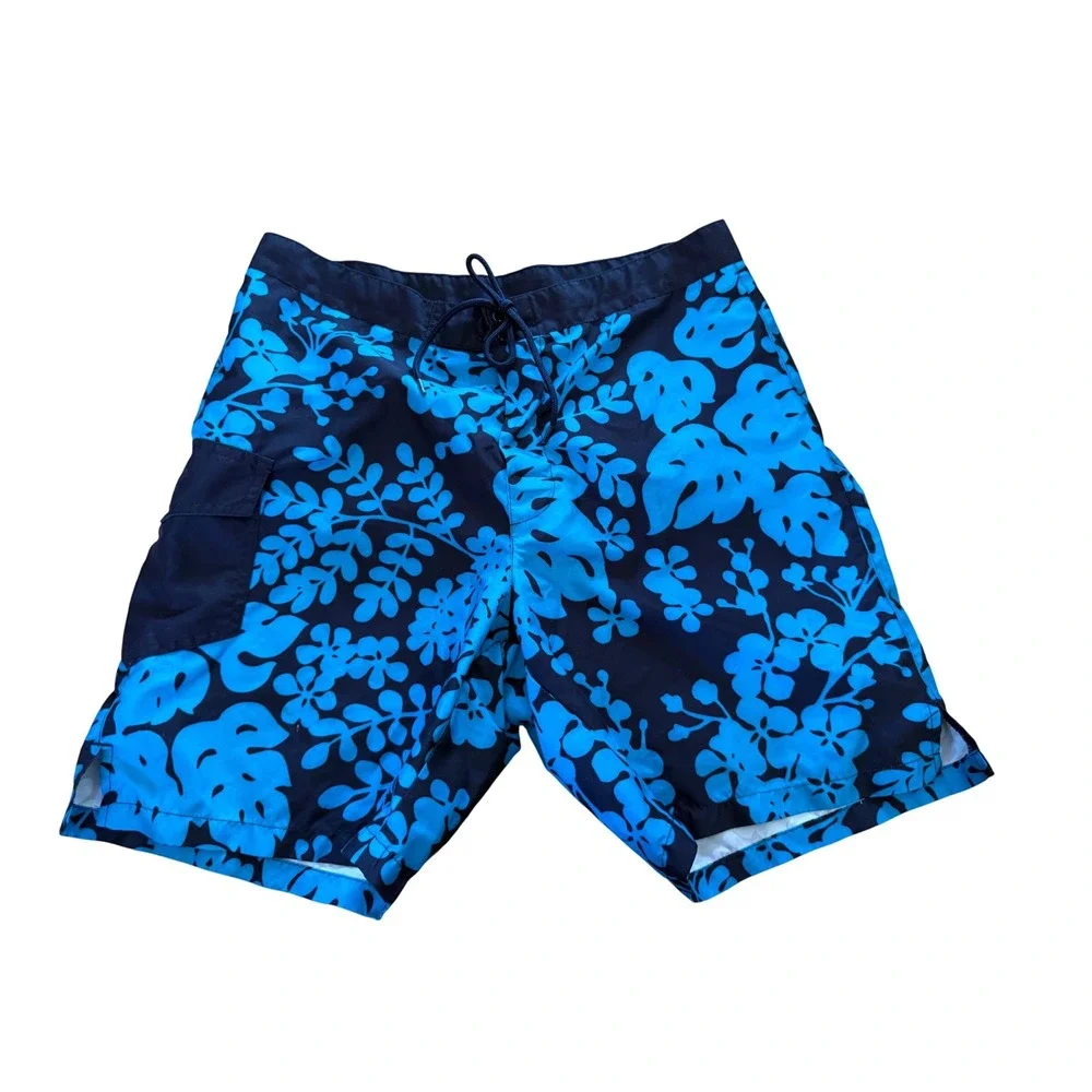 J.Crew floral board‎ shorts blue and black